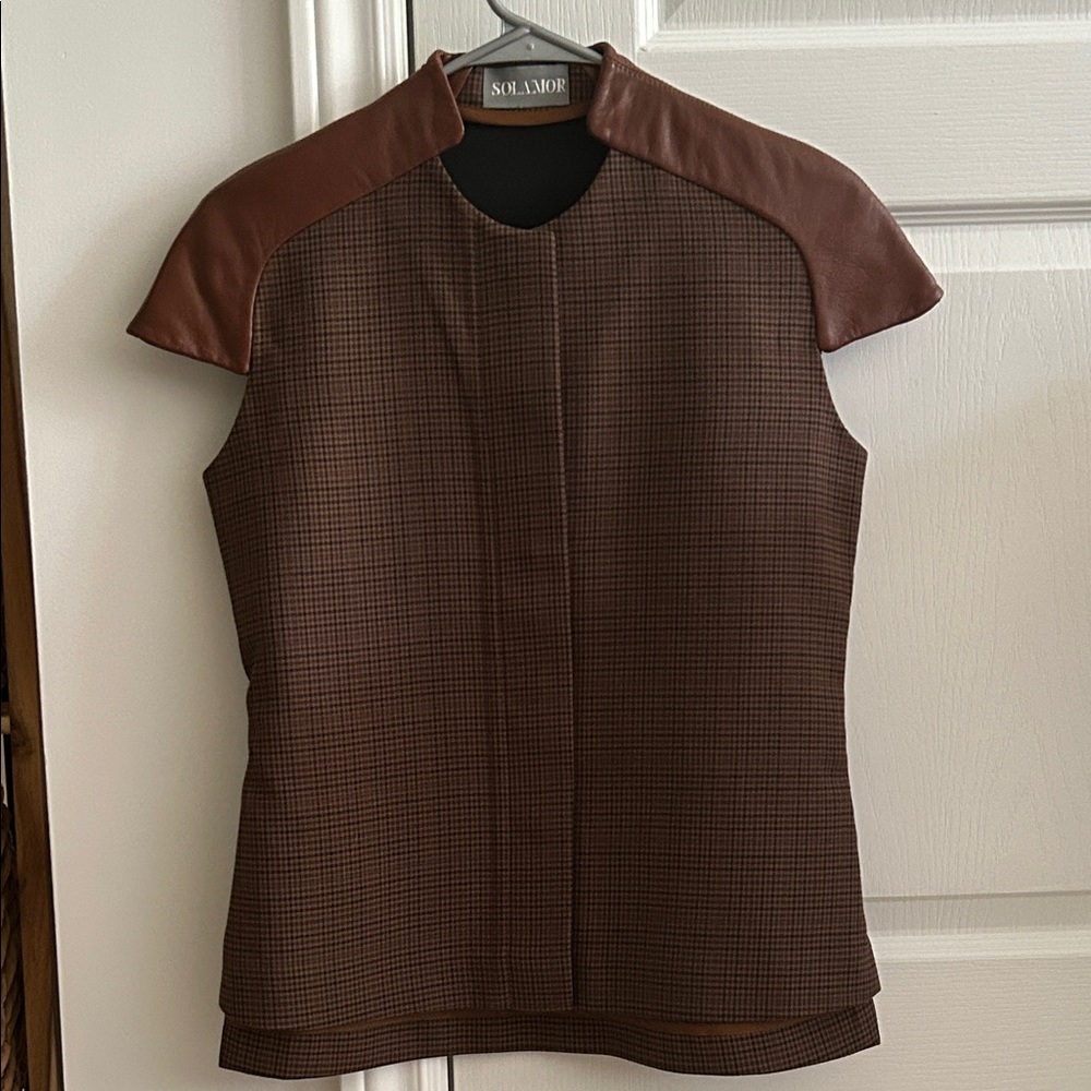 Brown Short Sleeve Women's Top